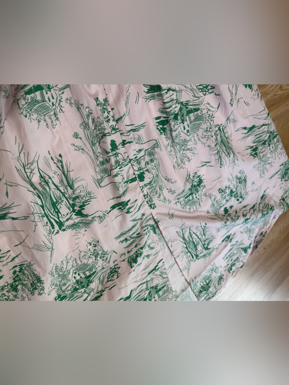 Meet me in Santorini Vintage-Inspired Pink & Green Toile Maxi Dress - Picture 5 of 8